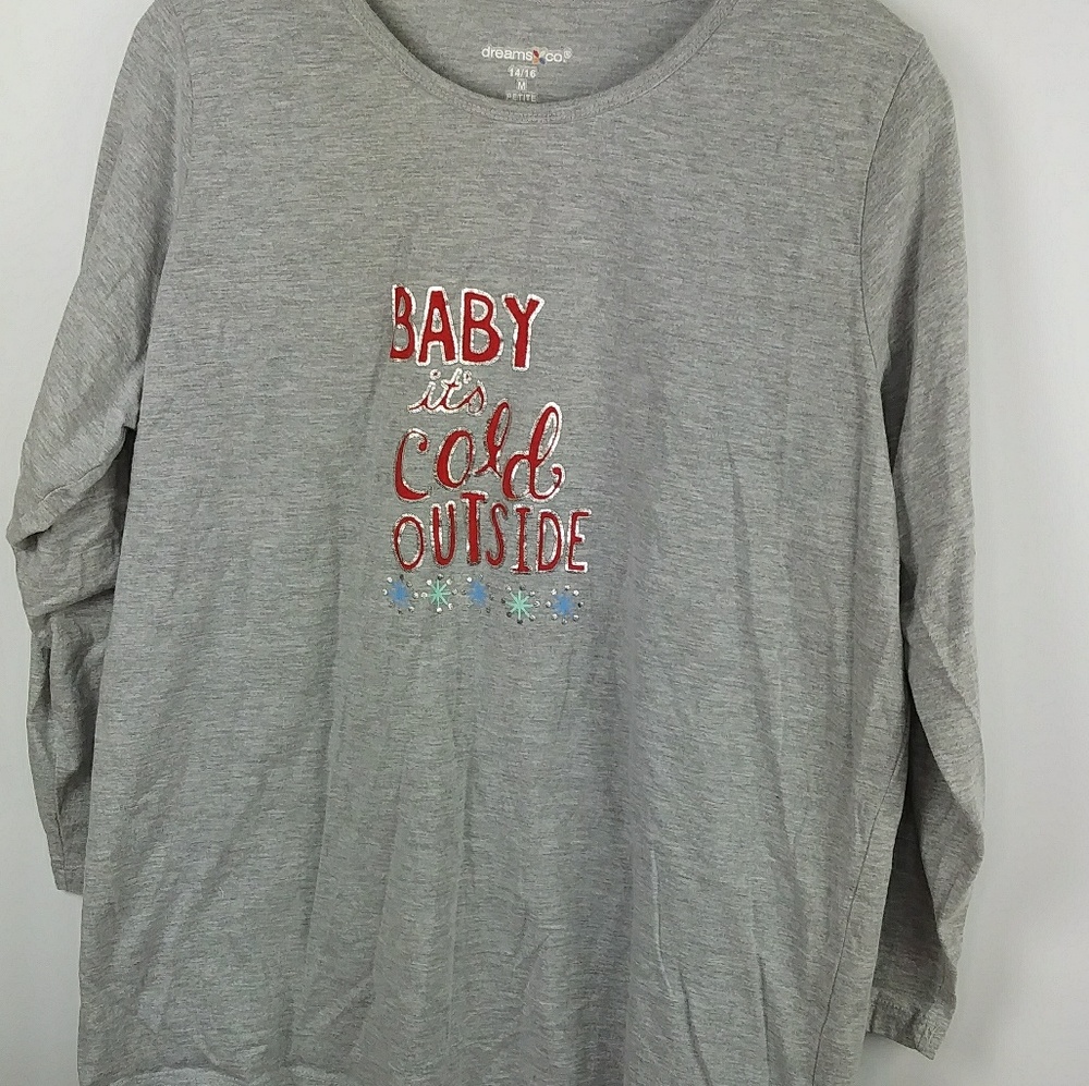 5 for $25 size 14/16 Baby It's Cold Outside PJ Top